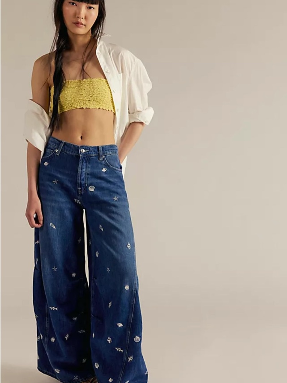 NWOT FREE PEOPLE X We The Free Westward Embroidered Jeans - 27 - Picture 2 of 5